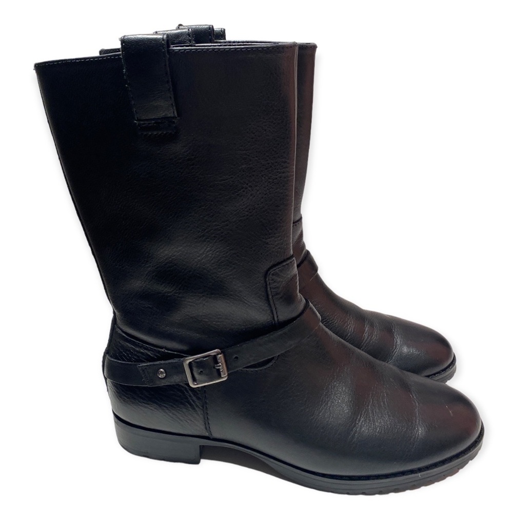 Ralph Lauren Saphira Black Leather Boots Size 6